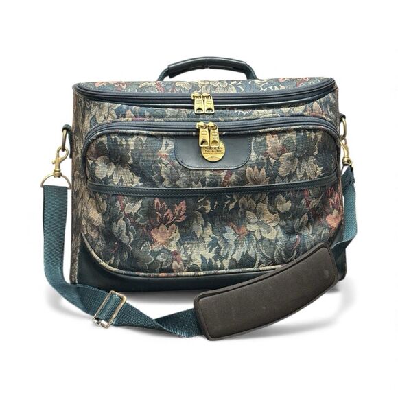 VINTAGE Diane Von Furstenberg Floral Tapestry Suitcase Soft Luggage Carry On Bag - Picture 2 of 12